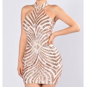 Fashion Nova- Diva Vibes dress In the color Blush